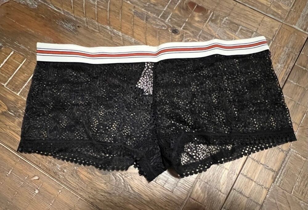 Victoria’s Secret Fishnet Boyshort NWT Black Elastic Waist Band